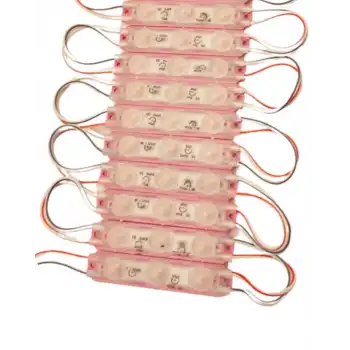 12 Volt 1.5 Watt 3 Lensli Pembe 2835 SMD Led Modül IP65 10 Adet Modül