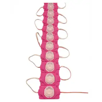 12 Volt 1.5 Watt Tek Lensli Pembe 3030 Led Modül IP65 10 Adet Modül