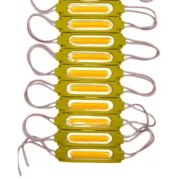 12 Volt 2 Watt Sarı - Amber Cob Led Modül IP65 10 Adet Modül