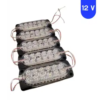 12 Volt 2.4 Watt 12 SMD Ledli Animasyonlu Kırmızı - Mavi Çakar Modül 5 Adet