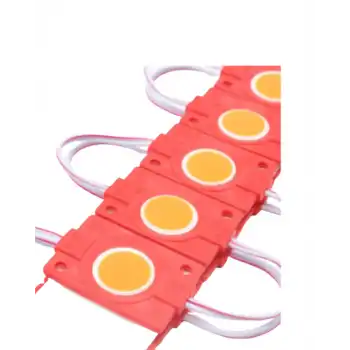 12 Volt 2.4 Watt Kare Kırmızı Cob Led Modül IP65 10 Adet Modül