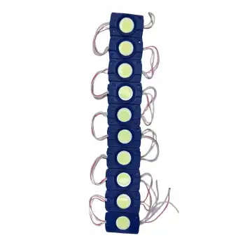 12 Volt 2.4 Watt Kare Turkuaz Cob Led Modül IP65 10 Adet Modül