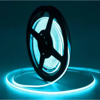 12 Volt 3 mm 400 Ledli Esnek Cob Şerit Turkuaz İç Mekan 5 Metre