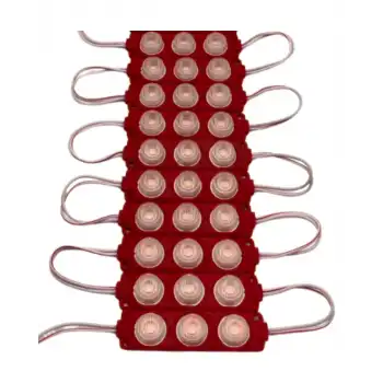 12 Volt 3 Watt 3 Lensli Kırmızı 3030 SMD Led Modül IP65 10 Adet Modül