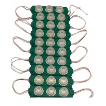 12 Volt 3 Watt 3 Lensli Yeşil 3030 SMD Led Modül IP65 10 Adet Modül