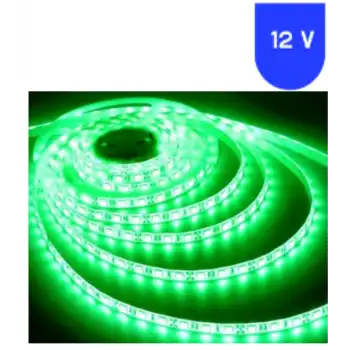 12 Volt 5 mm 2835 SMD Yeşil İç Mekan 120 Ledli 5 Metre Şerit Led