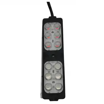 12 Volt 6 Watt 12 Ledli 104x26 mm Animasyonlu Beyaz-Amber Çakar Modül 5 Adet