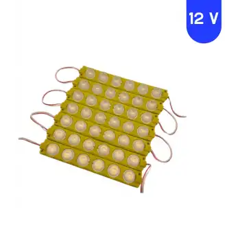 12 Volt 6 Watt 6 Lensli Sarı - Amber 3030 SMD Led Modül IP65 10 Adet Modül