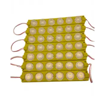 12 Volt 6 Watt 6 Lensli Sarı - Amber 3030 SMD Led Modül IP65 10 Adet Modül