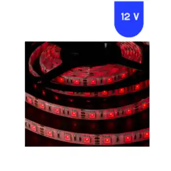 12 Volt 8 mm 4040 SMD Kırmızı Dış Mekan 60 Ledli 5 Metre Şerit Led