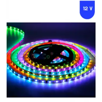 12 Volt ARGB Pixel Magic Kayar 5050 SMD İç Mekan 5 Metre Şerit 60 Led IP20
