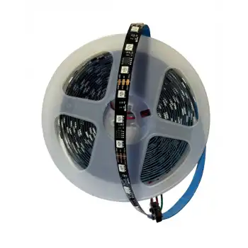 12 Volt  Siyah Renk ARGB Pixel Magic Kayar 5050 SMD m/60 Led İç Mekan 5 Metre