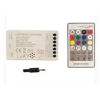 18A Sese ve Müziğe Duyarlı RGB Şerit Led RF Kontrol 5-24V