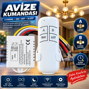 2 Kanallı Avize Kumandası 220 Volt