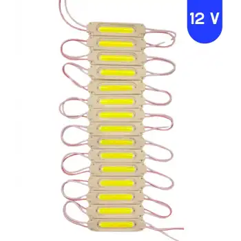 12 Volt 2 Watt Beyaz Cob Led Modül IP65 10 Adet Modül