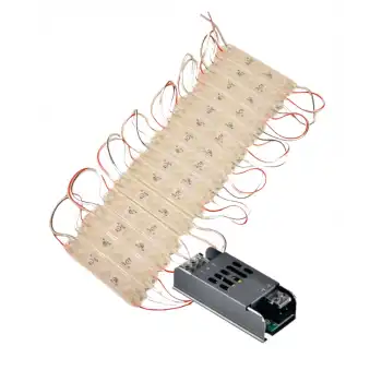 20 Adet 12 Volt 1.5 Watt 3 Lensli 3000K Günışığı 2835 SMD Led Modül IP65 Modül 5A Trafo Set