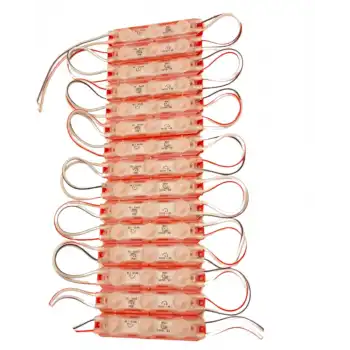 20 Adet 12 Volt 1.5 Watt 3 Lensli Kırmızı 2835 SMD Led Modül IP65  Modül