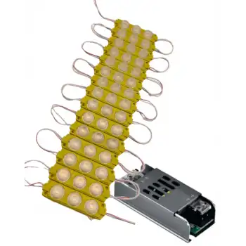 20 Adet 12 Volt 3 Watt 3 Lensli Amber 3030 SMD Led Modül 5A Slim Trafo Set