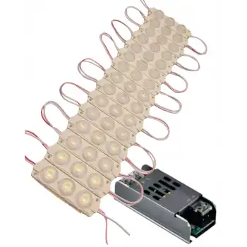 20 Adet 12 Volt 3 Watt 3 Lensli 3000K Günışığı 3030 SMD Led Modül 5A Slim Trafo Set