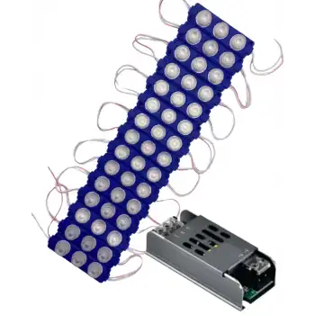 20 Adet 12 Volt 3 Watt 3 Lensli Mavi 3030 SMD Led Modül 5A Slim Trafo Set