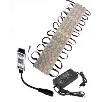 20 Adet 12 Volt 3 Watt 3 Lensli Rgb 3030 SMD Led Modül Bluetooth Kumanda 5A Plastik Adaptör Set