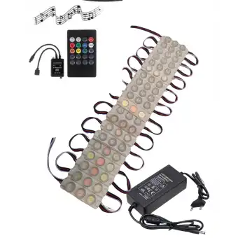 20 Adet 12 Volt 3 Watt 3 Lensli Rgb 3030 SMD Led Modül Sese ve Müziğe Duyarlı Kumanda 5A Plastik Adaptör Set