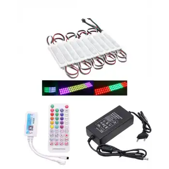 20 Adet 12V 3 Watt Argb Pixel Cob Modül SP611E Tek Çıkışlı Sese ve Müziğe Duyarlı 5A Plastik Adaptörlü Set