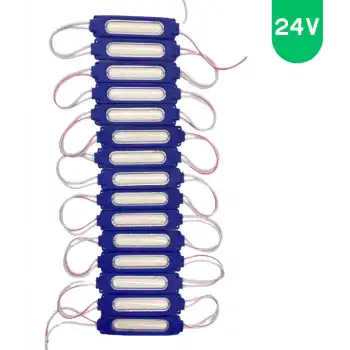 24 volt 2 Watt Mavi Cob Led Modül IP65 10 Adet Modül