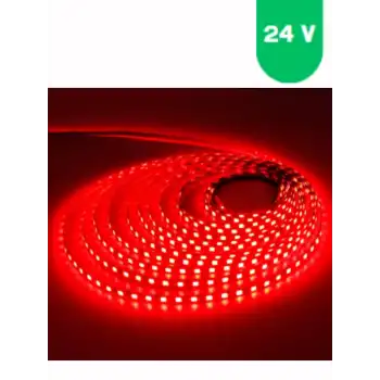 24 Volt 5050 SMD Kırmızı Dış Mekan 60 Ledli 5 Metre Şerit Led