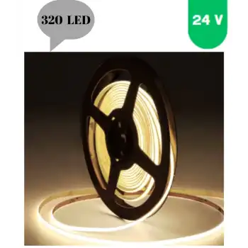 24 Volt 8 mm 320 Ledli Esnek Cob Şerit 4000 K Naturel Beyaz İç Mekan 10 Metre