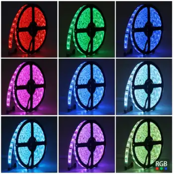 24 Volt RGB 5050 SMD İç Mekan Silikonsuz 60 Ledli 5 Metre Şerit Led