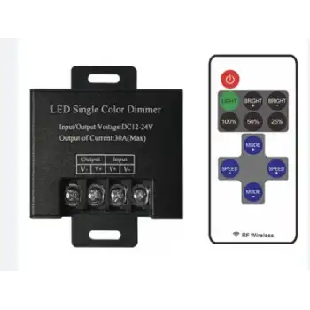 36A Tek Renk Kumandalı RF Dimmer 12-24V