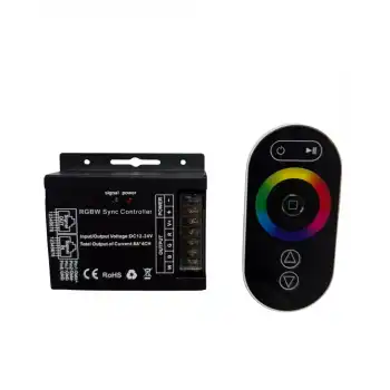 36A Müzikli Sese Duyarlı RGB+W  Dokunmatik Kumandalı RF Dimmer 12-24V