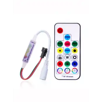 5 V-24 V 12 A 17 Tuş Kumandalı Sese ve Müziğe Duyarlı 358 Modlu Pixel Magic RF Led Kontrol