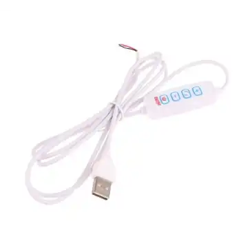 2 Amper 100 cm Fiş Üzerinden Dim Edilebilir Ucu Açık USB li Beyaz Renk Erkek Güç Kablosu