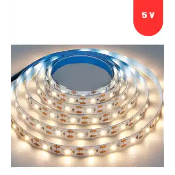 5 Volt 2835 SMD 3000 K Günışığı İç Mekan 60 Ledli 5 Metre Şerit Led