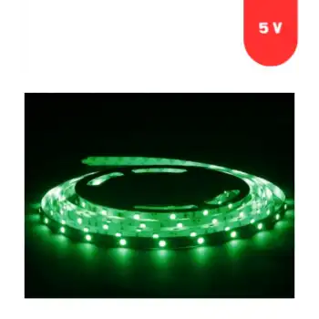 5 Volt 5 mm 2835 SMD Yeşil İç Mekan 120 Ledli 5 Metre Şerit Led