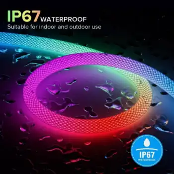 5V 5 Metre Usb Kitli IP67 IC-RGB Halat Işık Pixel Neon Şerit Led Bluetoothlu ve Uzaktan Kumandalı