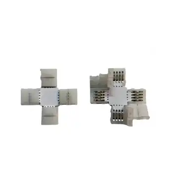 8 mm RGB Şerit X Birleştirme Aparatı Lehimsiz 4 Pin 10 Adet