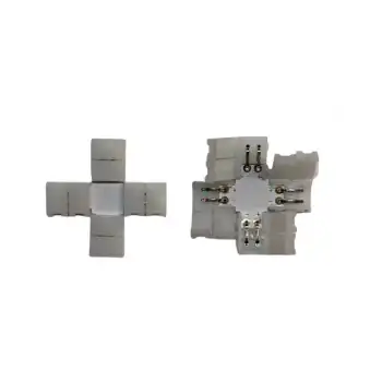 8 mm Tek Renk Şerit X Birleştirme Aparatı Lehimsiz 2 Pin 10 Adet