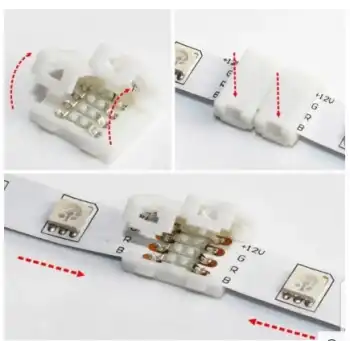 RGB Şerit Birleştirme Aparatı Lehimsiz 4 Pin 10 Adet