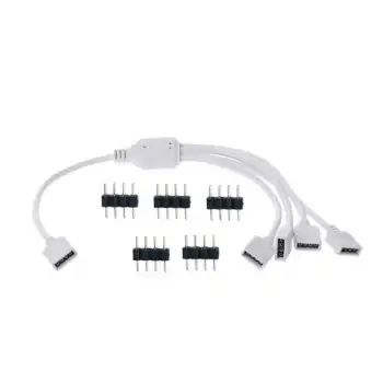 Rgb Şerit Led Dörtlü Pin 1 Giriş 4 Çıkış Ara Bağlantılı Çoğaltıcı ve İğne