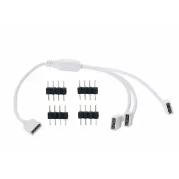 Rgb Şerit Led Üçlü Pin 1 Giriş 3 Çıkış Ara Bağlantılı Çoğaltıcı ve İğne