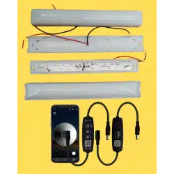 10 Adet 24 Volt 4 Watt 3000K Günışığı Samsung Ledli Pergola Bluetooth Telefon Kontrollü Dimmer Set