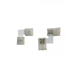 10 mm RGB Şerit L Birleştirme Aparatı Lehimsiz 4 Pin 10 Adet