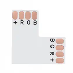 10 mm RGB Şerit L Birleştirme Aparatı Lehimsiz 4 Pin 10 Adet