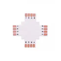 8 mm RGB Şerit X Birleştirme Aparatı Lehimsiz 4 Pin 10 Adet