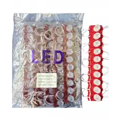 100 Adet 12 Volt 1.5 Watt Tek Lensli Kırmızı 3030 Led Modül IP65 1 Paket