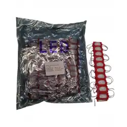 100 Adet 12 Volt 1.2 Watt Dar Açılı Tek Lensli Kırmızı Led Modül IP65 1 Paket