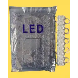 100 Adet 12 Volt 1.5 Watt Tek Lensli 3000K Günışığı 3030 Led Modül IP65 1 Paket